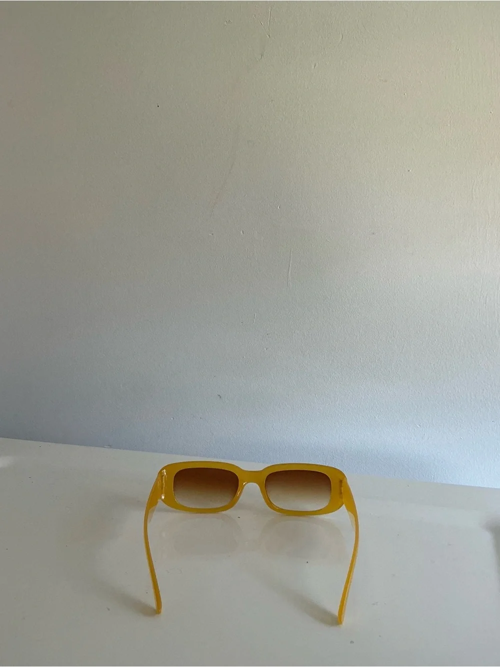 Women’s Yellow Rectangular Fashion Sunglasses